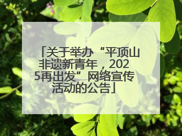 关于举办“平顶山非遗新青年，2025再出发”网络宣传活动的公告