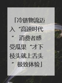 冷链物流迈入“高速时代” 消费者感受瓜果“才下枝头就上舌头”极致体验
