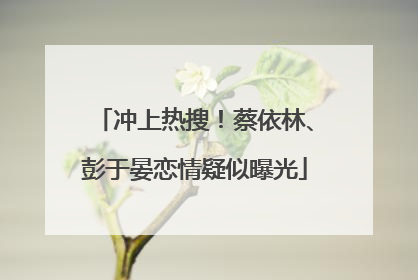冲上热搜！蔡依林、彭于晏恋情疑似曝光