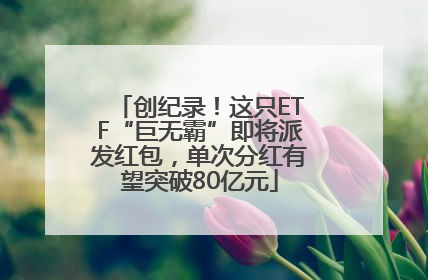 创纪录！这只ETF“巨无霸”即将派发红包，单次分红有望突破80亿元