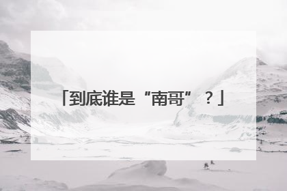 到底谁是“南哥”？