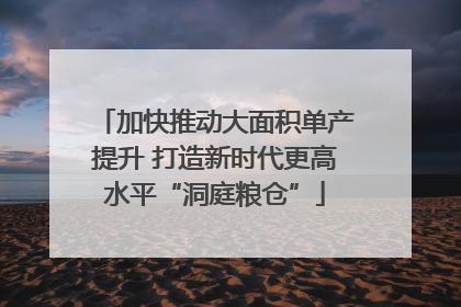 加快推动大面积单产提升 打造新时代更高水平“洞庭粮仓”