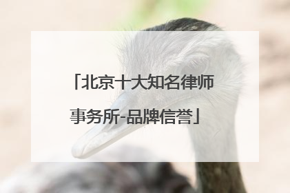 北京十大知名律师事务所-品牌信誉