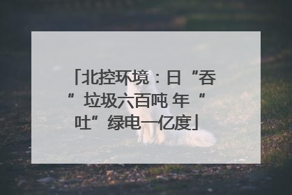 北控环境：日“吞”垃圾六百吨 年“吐”绿电一亿度