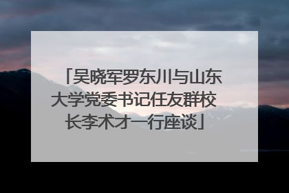 吴晓军罗东川与山东大学党委书记任友群校长李术才一行座谈