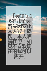 吴镇宇16岁儿子吴费曼因变化太大登上热搜，本人晒搞怪照：如果不喜欢现在的我可以离开