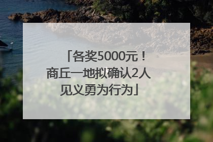 各奖5000元！商丘一地拟确认2人见义勇为行为