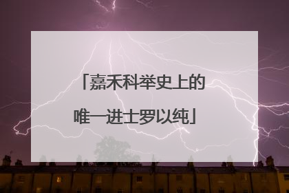 嘉禾科举史上的唯一进士罗以纯