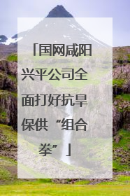 国网咸阳兴平公司全面打好抗旱保供“组合拳”