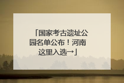 国家考古遗址公园名单公布！河南这里入选→
