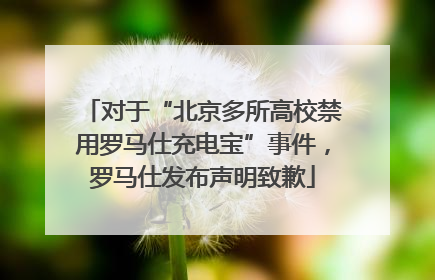 对于“北京多所高校禁用罗马仕充电宝”事件，罗马仕发布声明致歉