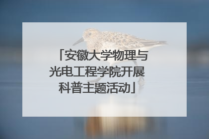 安徽大学物理与光电工程学院开展科普主题活动