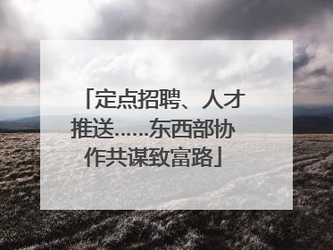 定点招聘、人才推送……东西部协作共谋致富路