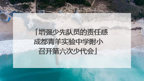 增强少先队员的责任感 成都青羊实验中学附小召开第六次少代会