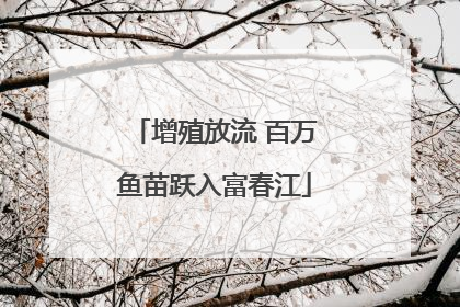 增殖放流 百万鱼苗跃入富春江