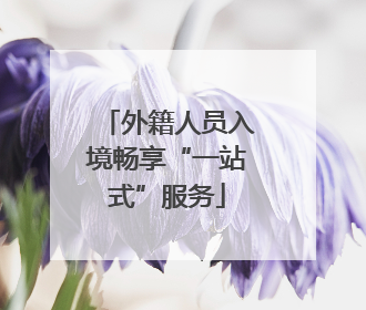外籍人员入境畅享“一站式”服务