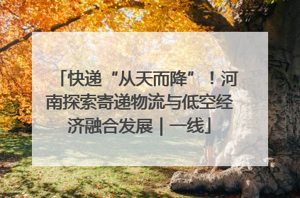 快递“从天而降”！河南探索寄递物流与低空经济融合发展｜一线