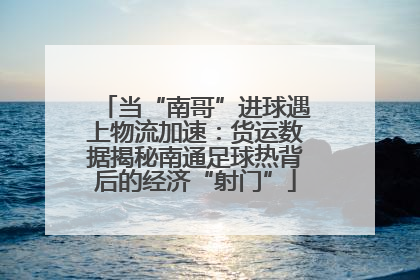 当“南哥”进球遇上物流加速：货运数据揭秘南通足球热背后的经济“射门”