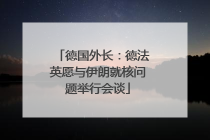 德国外长：德法英愿与伊朗就核问题举行会谈