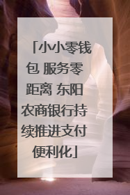 小小零钱包 服务零距离 东阳农商银行持续推进支付便利化