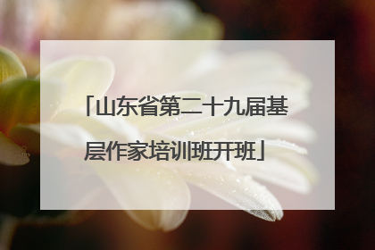 山东省第二十九届基层作家培训班开班