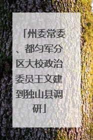 州委常委、都匀军分区大校政治委员王文建到独山县调研