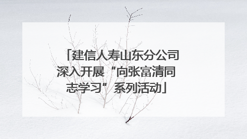 建信人寿山东分公司深入开展“向张富清同志学习”系列活动
