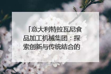 意大利特拉瓦尼食品加工机械集团：探索创新与传统结合的可能性｜西望四川