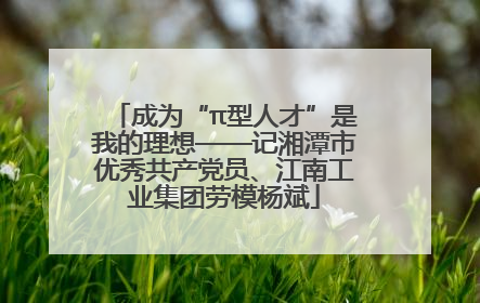 成为“π型人才”是我的理想——记湘潭市优秀共产党员、江南工业集团劳模杨斌