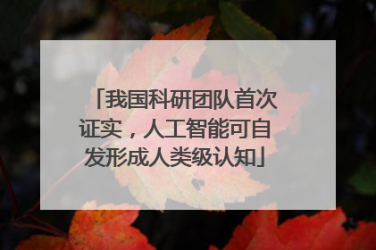 我国科研团队首次证实，人工智能可自发形成人类级认知