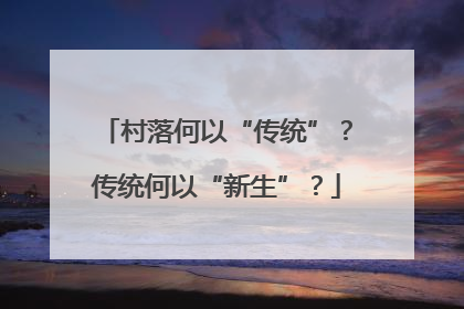 村落何以“传统”？传统何以“新生”？