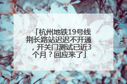 杭州地铁19号线荆长路站迟迟不开通，开关门测试已近3个月？回应来了