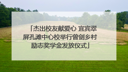 杰出校友献爱心 宜宾翠屏孔滩中心校举行曾剑乡村励志奖学金发放仪式