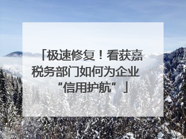 极速修复！看获嘉税务部门如何为企业“信用护航”
