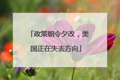 政策朝令夕改，美国正在失去方向