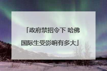 政府禁招令下 哈佛国际生受影响有多大