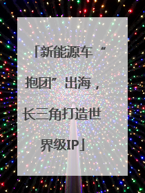 新能源车“抱团”出海，长三角打造世界级IP