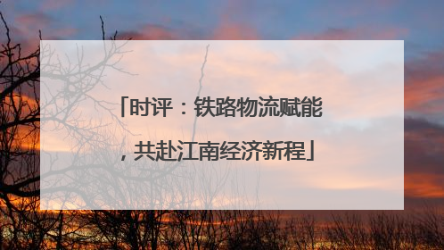 时评：铁路物流赋能，共赴江南经济新程