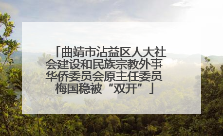 曲靖市沾益区人大社会建设和民族宗教外事华侨委员会原主任委员梅国稳被“双开”