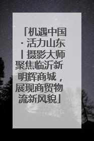 机遇中国・活力山东丨摄影大师聚焦临沂新明辉商城，展现商贸物流新风貌