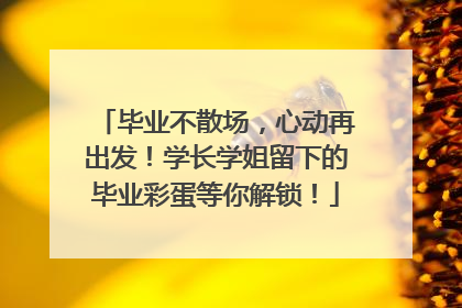 毕业不散场，心动再出发！学长学姐留下的毕业彩蛋等你解锁！
