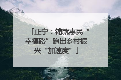 正宁：铺就惠民“幸福路”跑出乡村振兴“加速度”