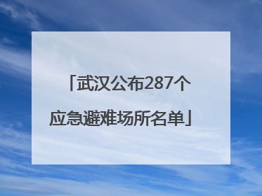 武汉公布287个应急避难场所名单