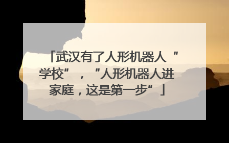 武汉有了人形机器人“学校”，“人形机器人进家庭，这是第一步”