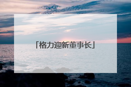 格力迎新董事长