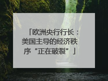 欧洲央行行长：美国主导的经济秩序“正在破裂”