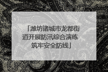 潍坊诸城市龙都街道开展防汛综合演练 筑牢安全防线