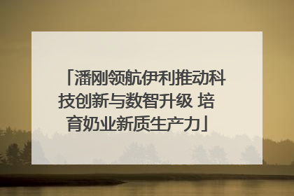 潘刚领航伊利推动科技创新与数智升级 培育奶业新质生产力