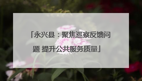 永兴县：聚焦巡察反馈问题 提升公共服务质量