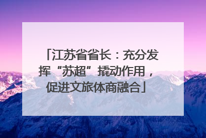 江苏省省长：充分发挥“苏超”撬动作用，促进文旅体商融合